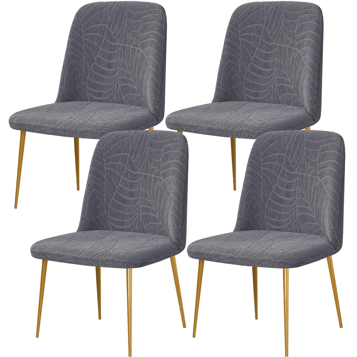 Gollense Curved Back Chair Covers for Dining Room, Mid Century Modern Chair Slipcovers, Semi Circle Back Chair Seat Protector for Kitchen Living Room (4, Beige)