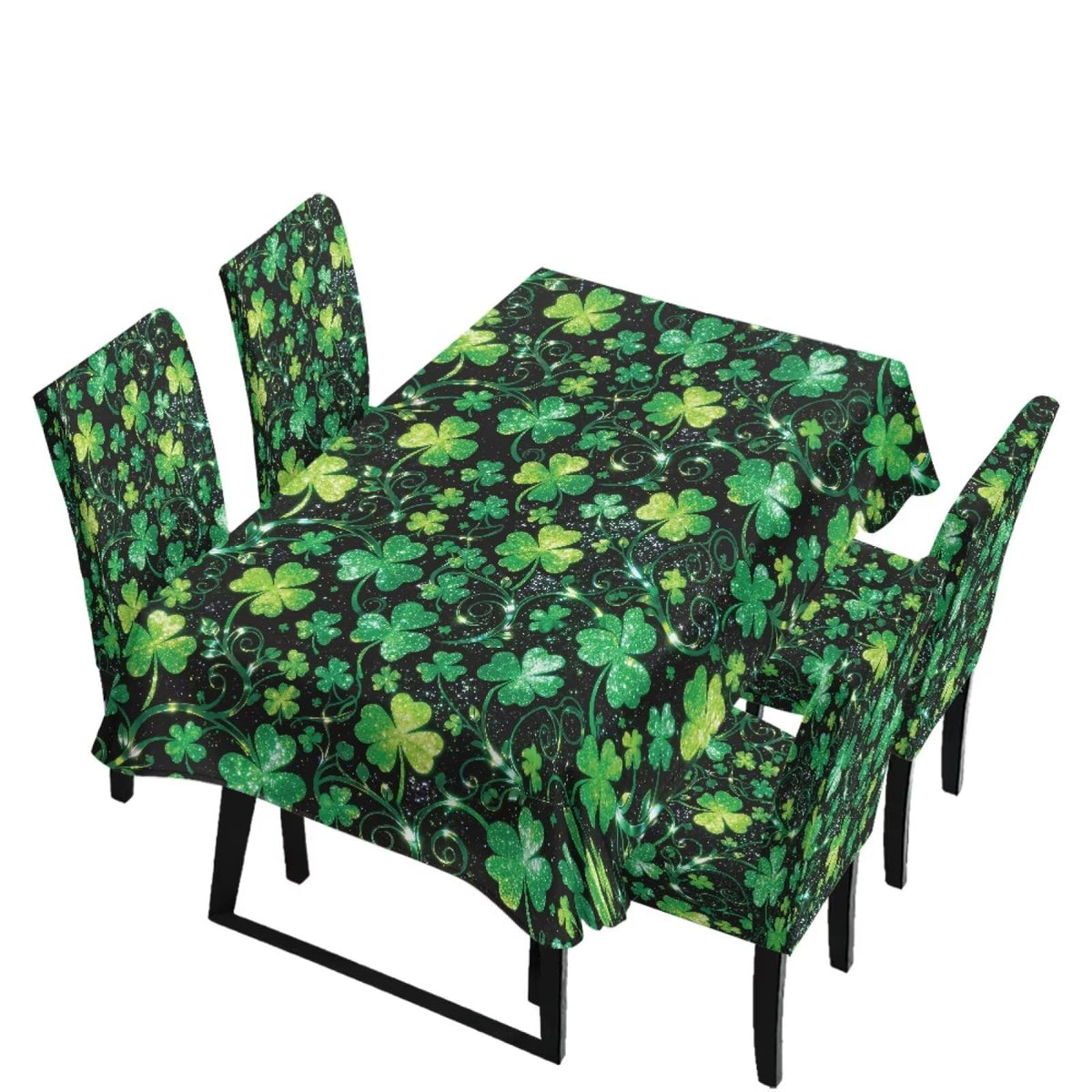 Dining Seat Slipcovers for Easter Decor Set of 7 Includes Tablecloths and Stretch Removable Dining Room Chair Covers Stain Resistant Table Protector, Easter Egg Love Heart Gnome Print