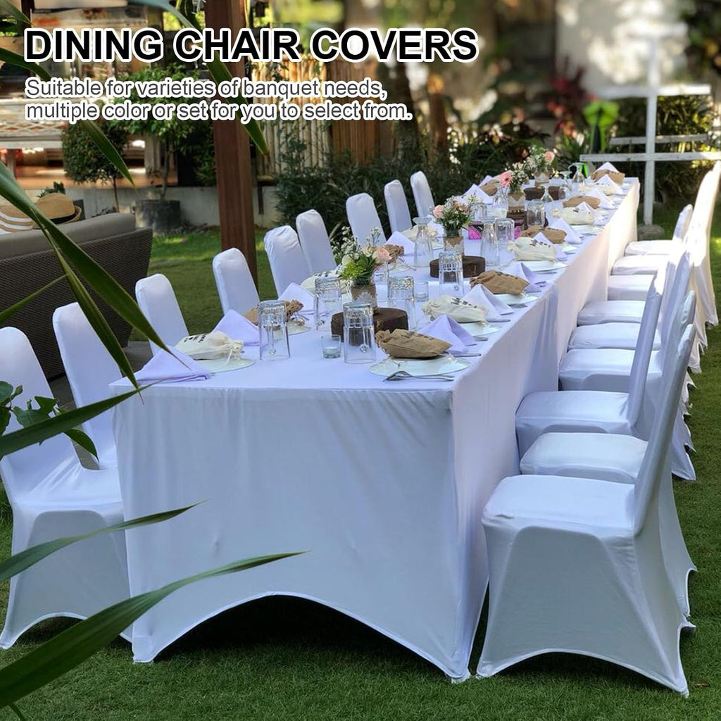 Trlyc White Spandex Chair Covers 100 Pcs for Wedding Party
