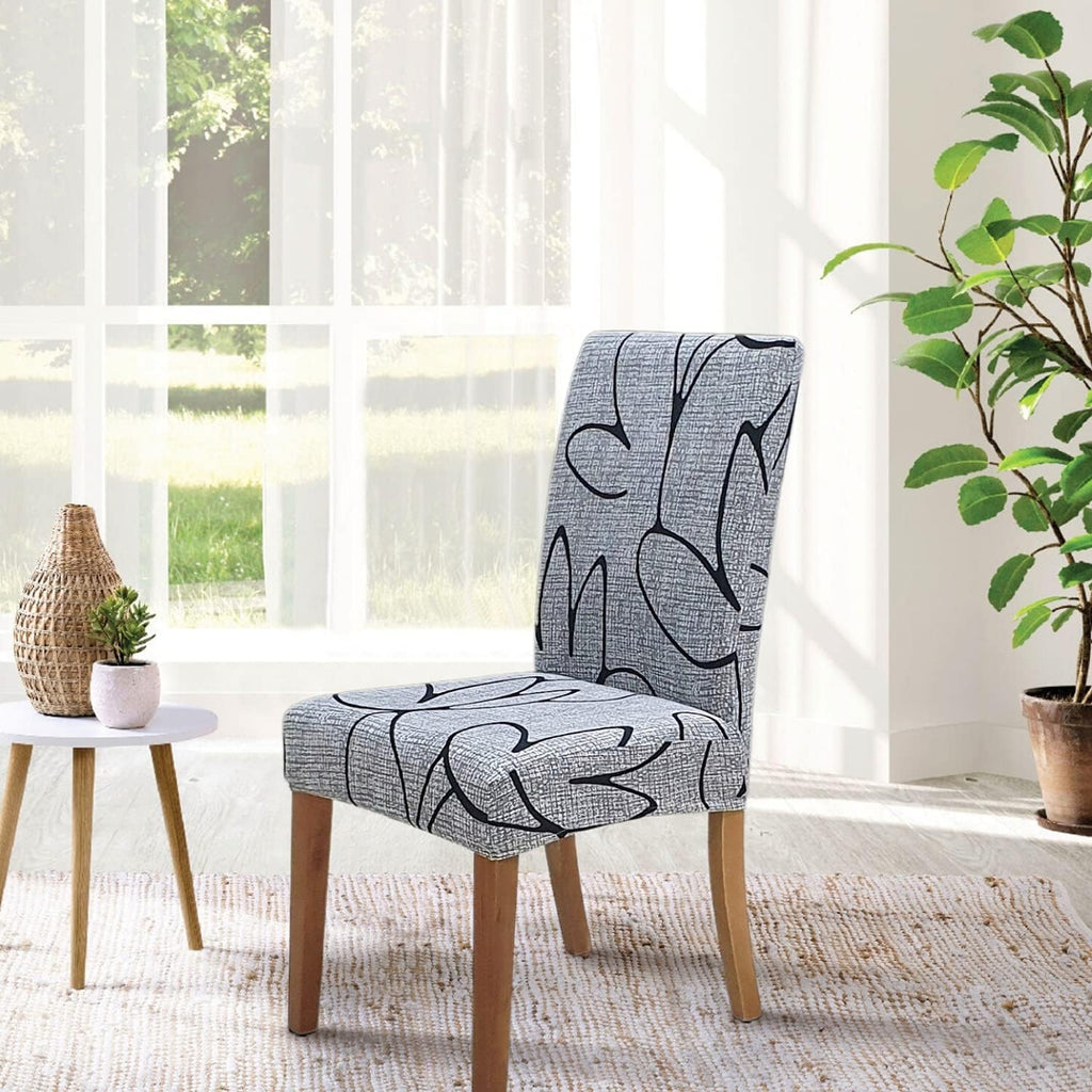 SPRINGRICO Chair Covers for Dining Room Set of 4, Stretch Dining Chair Cover, Washable Spandex Kitchen Parsons Chair Slipcovers, Removable Seat Protector for Home or Party (4 Pack, Lotus Gray)