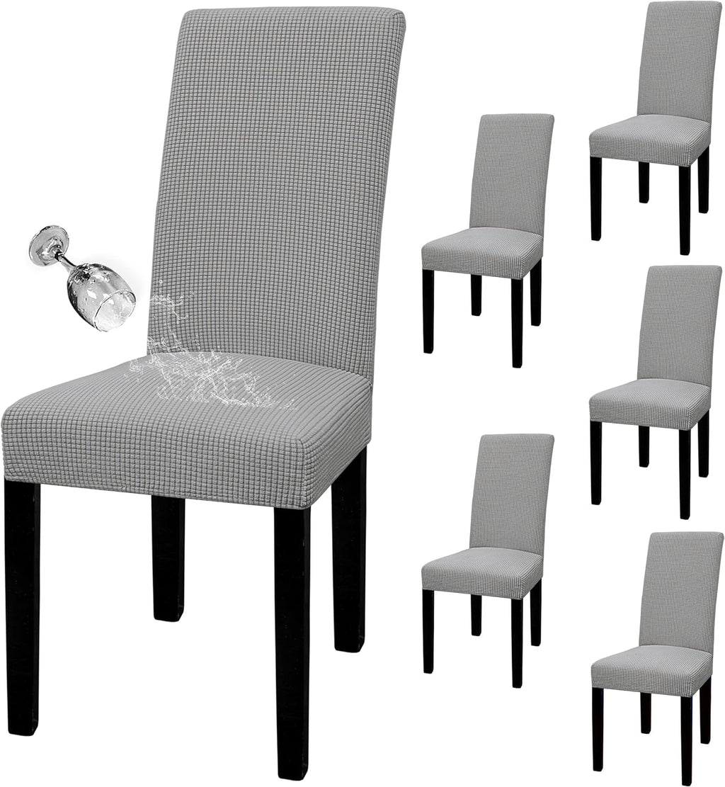 Easy-Going 100% Waterproof Dining Room Chair Covers Set of 6, Large
