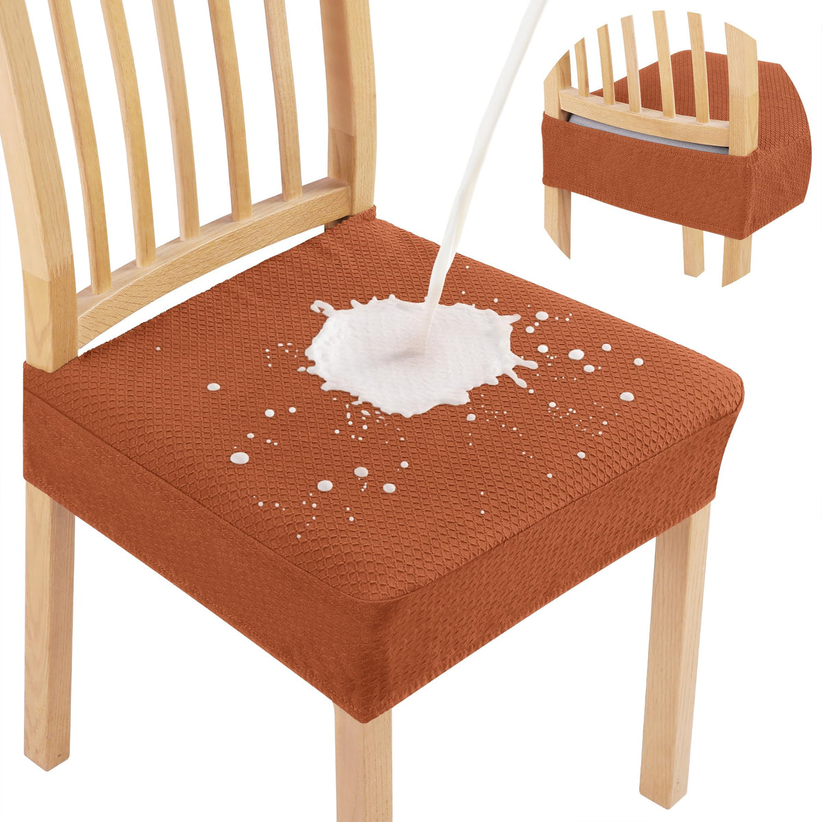 Smiry Waterproof Seat Covers for Dining Room Chairs, Set of 4