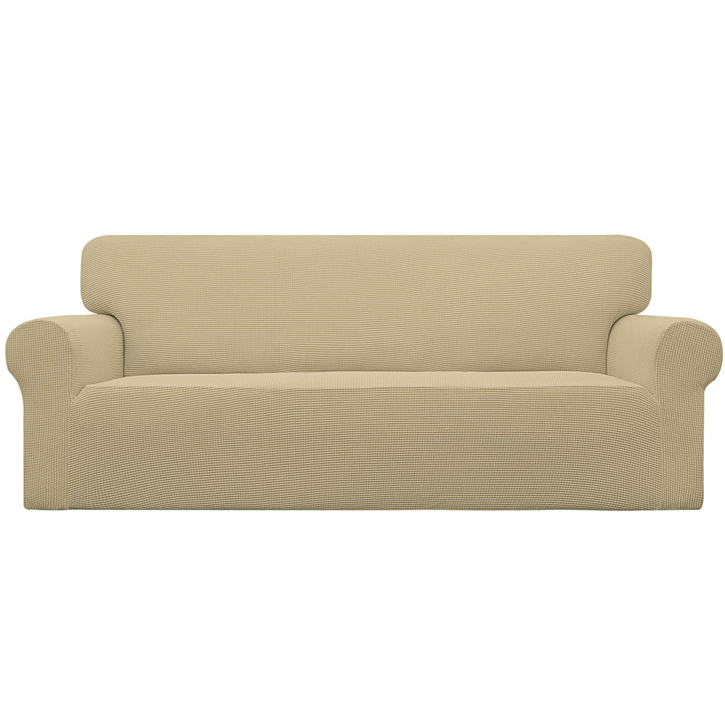 Easy-Going Stretch Loveseat Couch Covers Washable Cream