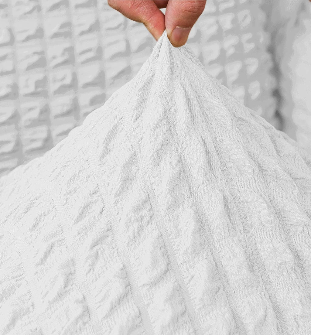 Dorm Chair Cover, Dining Chair Slipcover Stretch Washable with Skirt White