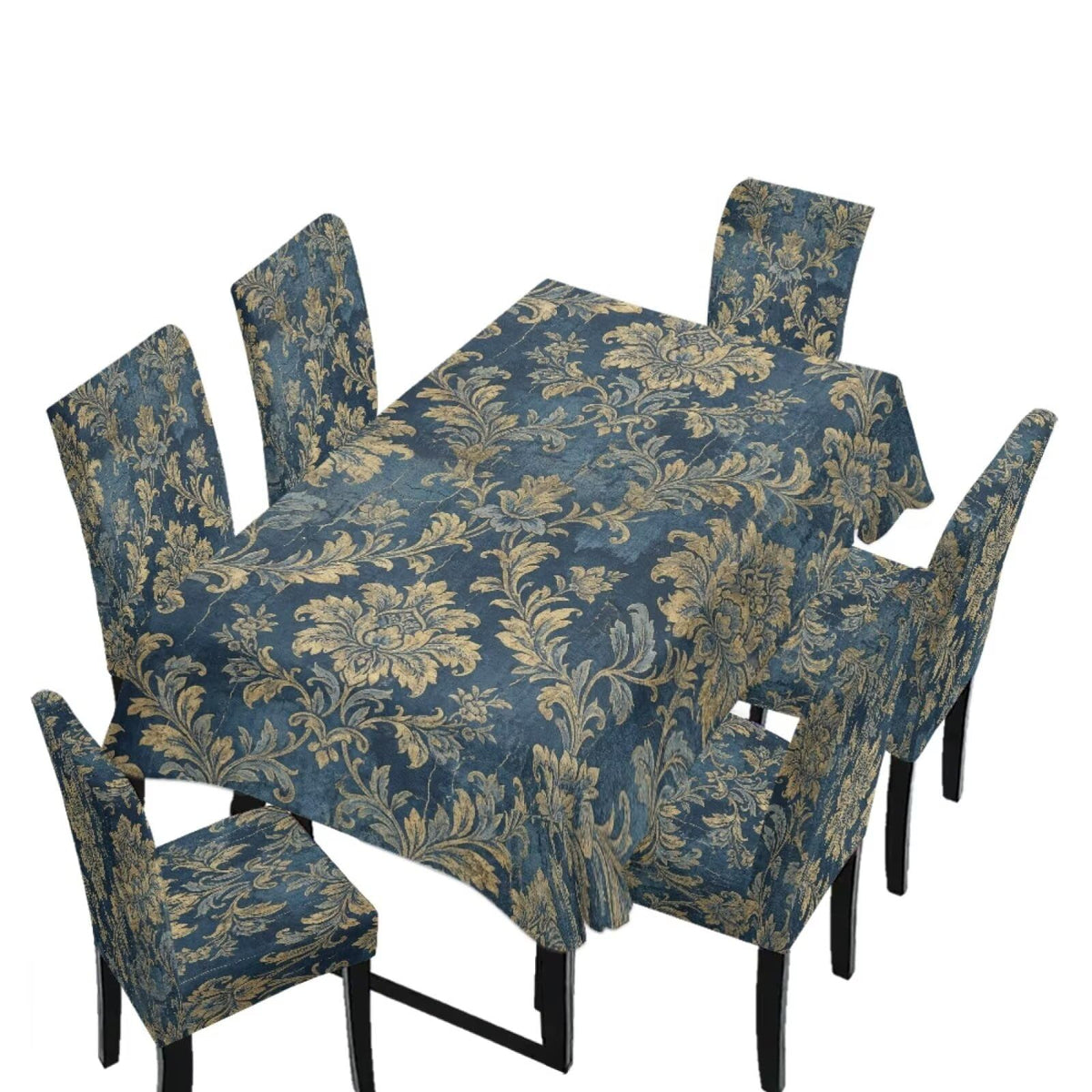Stain Resistant Tablecloths and Dining Seat Covers Set of 5, Kitchen Chair Slipcovers Washable Table Slipcover Chair Seat Covers for Kitchen Restaurant, Chicken Cactus Print