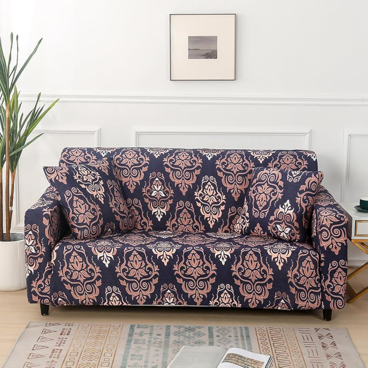 HOOBUY Printed Sofa Cover Stretch Couch Covers Patterned Loveseat Slipcovers for 2 Seater Cushion Couch Love Seat Set (BXMY, 2 Seater/Loveseat)
