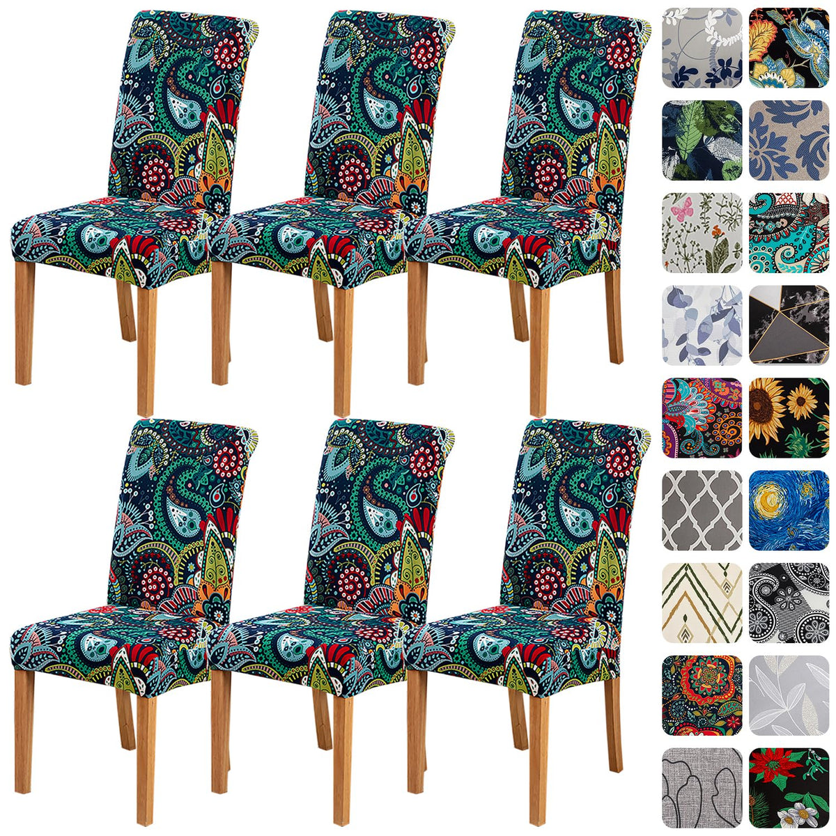 HZDHCLH Dining Chair Covers Set of 4 Stretch Chair Slipcovers Washable