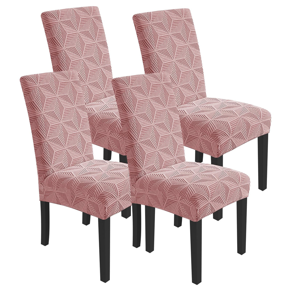 YEMYHOM 2 Packs Latest Checkered Dining Chair Slipcover Parsons Chair Furniture Protector Stretch Chair Covers for Dining Room, Restaurant, Kitchen, Party (Light Gray)