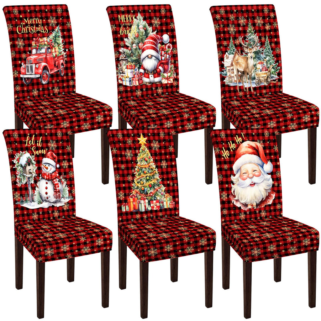 Moukeren 6 Pcs Halloween Chair Covers Scary Dining Chair Slipcovers