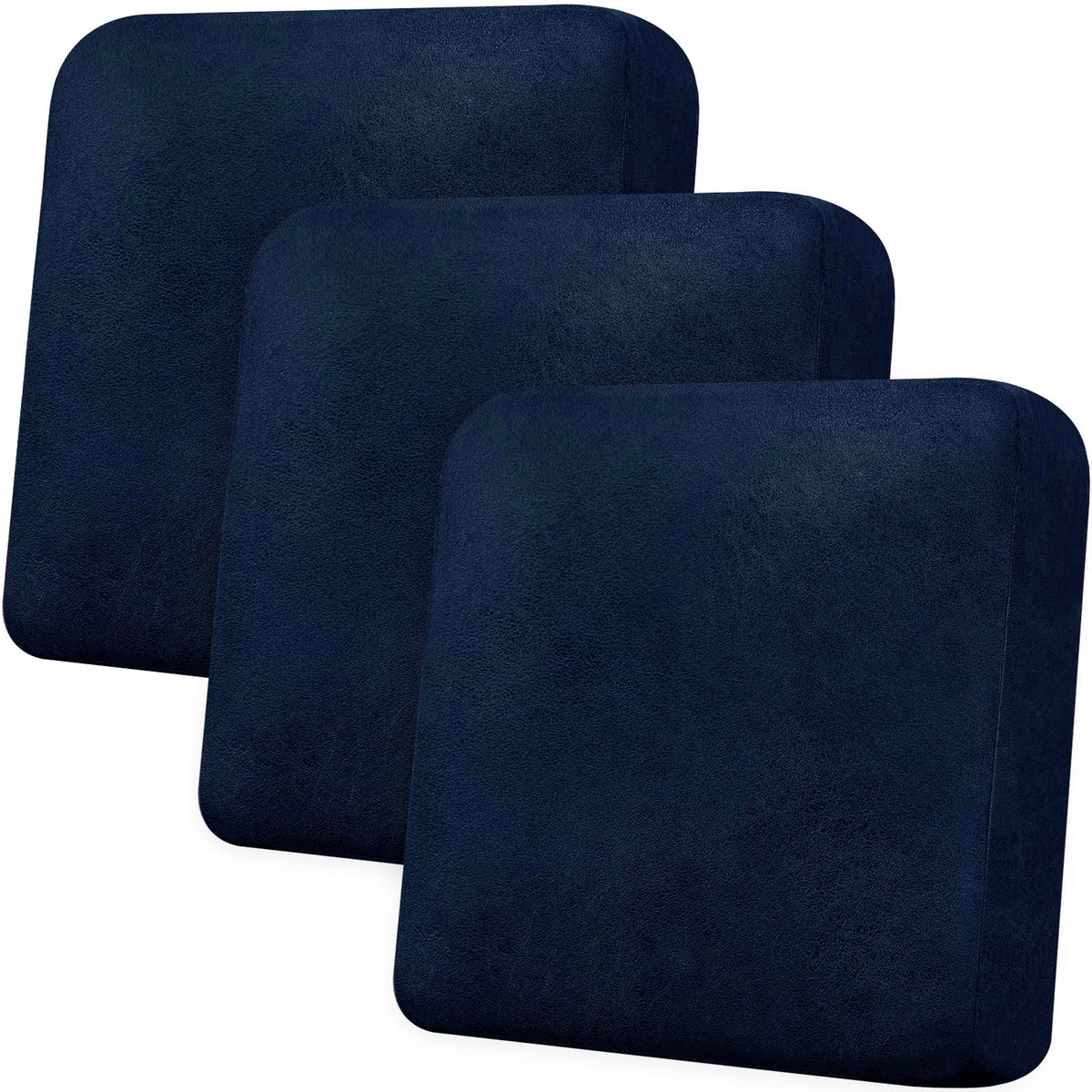 Loveseat Cushion Covers Leather-Look 2PC Stretch Love Seat Slipcover Sets for Living Room Individual Couch Seat Protector, Pet-Friendly, Non-Slip, Easy Fit - Coffee