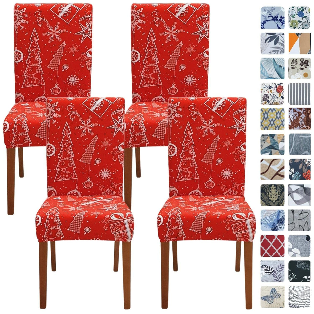 SPRINGRICO Chair Covers for Dining Room Set of 4, Stretch Dining Chair Cover, Washable Spandex Kitchen Parsons Chair Slipcovers, Removable Seat Protector for Home or Party (4 Pack, Lotus Gray)
