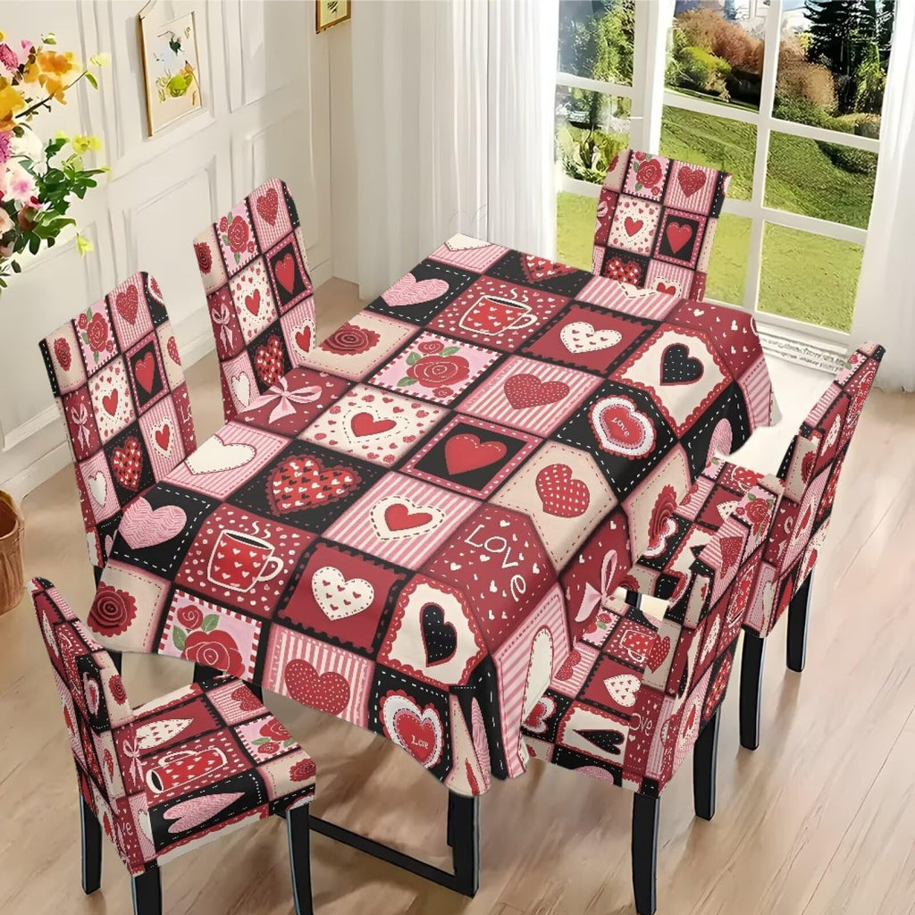 ZDCUSTOM St Patricks Day Table Cloth and Chair Cover Set of 4 Green Tablecloths Rectangular Festive Chair Covers for Dining Chairs St. Patrick’s Day Decoration