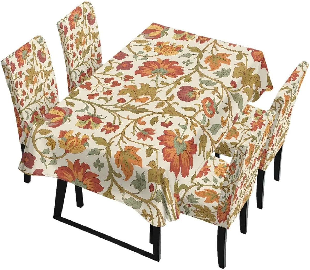 ZDCUSTOM Vintage Table and Chair Covers for Parties Stylish Dining Chairs Cover Washable Cozy Tablecloths Rectangular for Home Party Weeding