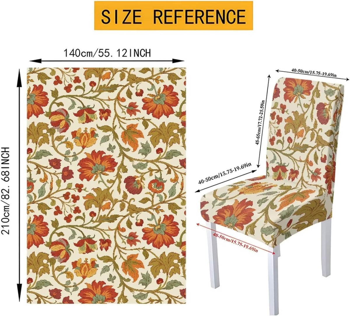 ZDCUSTOM Vintage Table and Chair Covers for Parties Stylish Dining Chairs Cover Washable Cozy Tablecloths Rectangular for Home Party Weeding