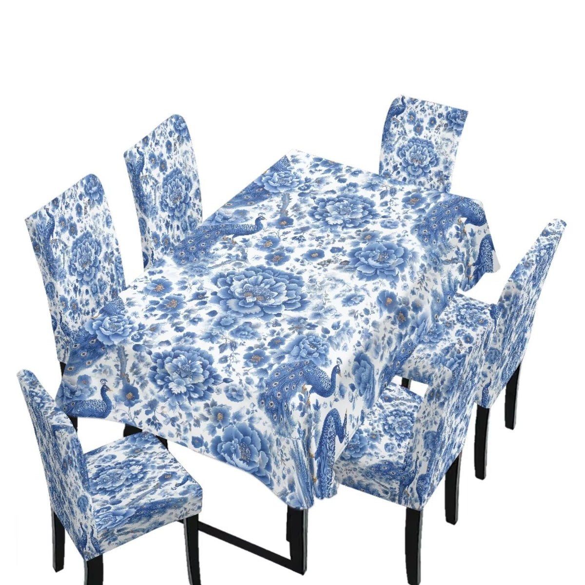 Dining Seat Slipcovers for Easter Decor Set of 7 Includes Tablecloths and Stretch Removable Dining Room Chair Covers Stain Resistant Table Protector, Easter Egg Love Heart Gnome Print