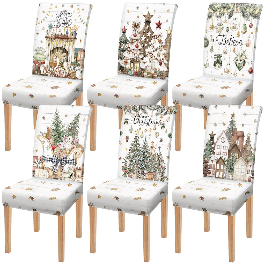 Moukeren 6 Pcs Halloween Chair Covers Scary Dining Chair Slipcovers