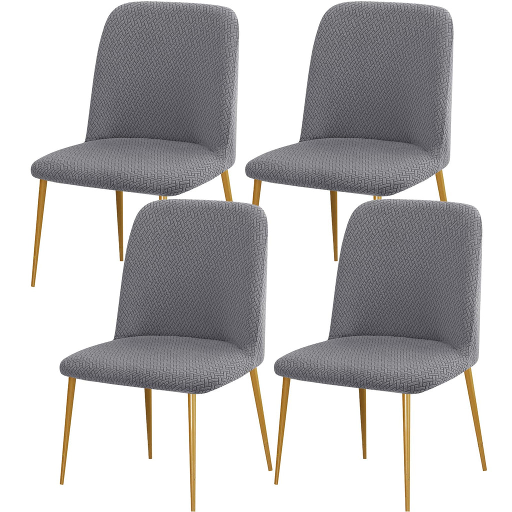 Gollense Curved Back Chair Covers for Dining Room, Mid Century Modern Chair Slipcovers, Semi Circle Back Chair Seat Protector for Kitchen Living Room (4, Beige)