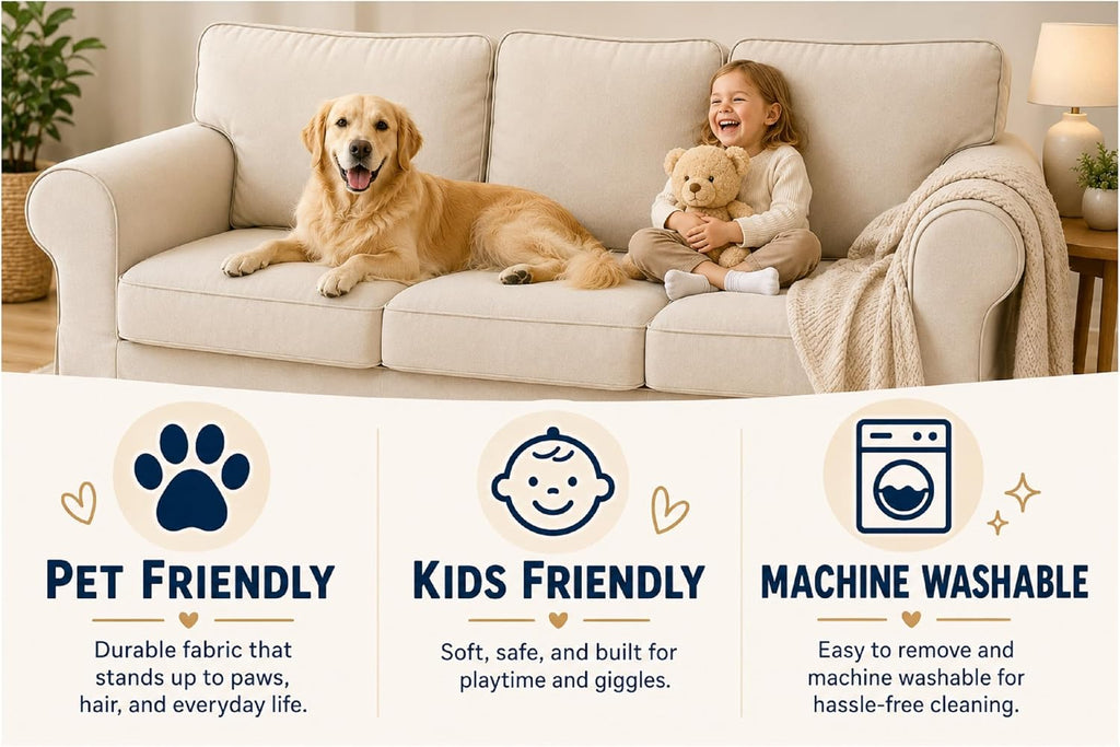 Poly Flax Klippan Loveseat Sofa Cover Compatible with IKEA Klippan Sofa