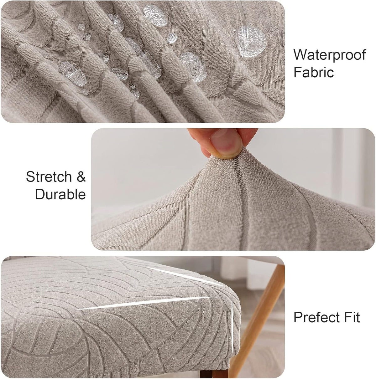 Genina Waterproof Dining Chair Covers Set of 4 Parsons Chair Slipcovers