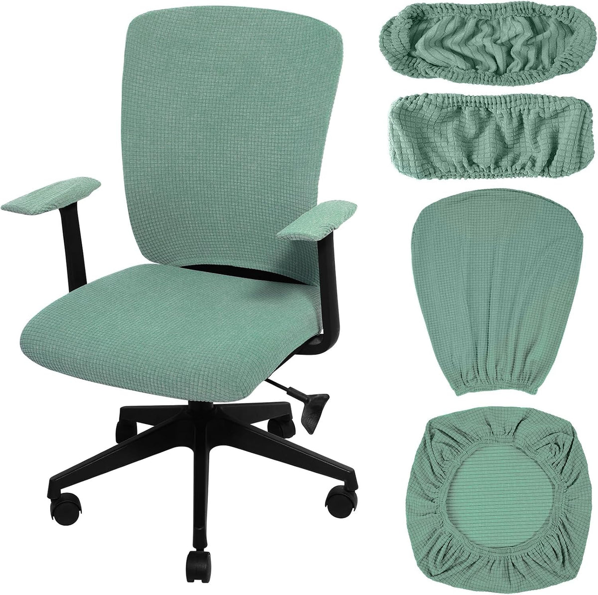 Tallew 4 Pcs Office Chair Covers Stretchable Armrest Seat,XL,Pea Green