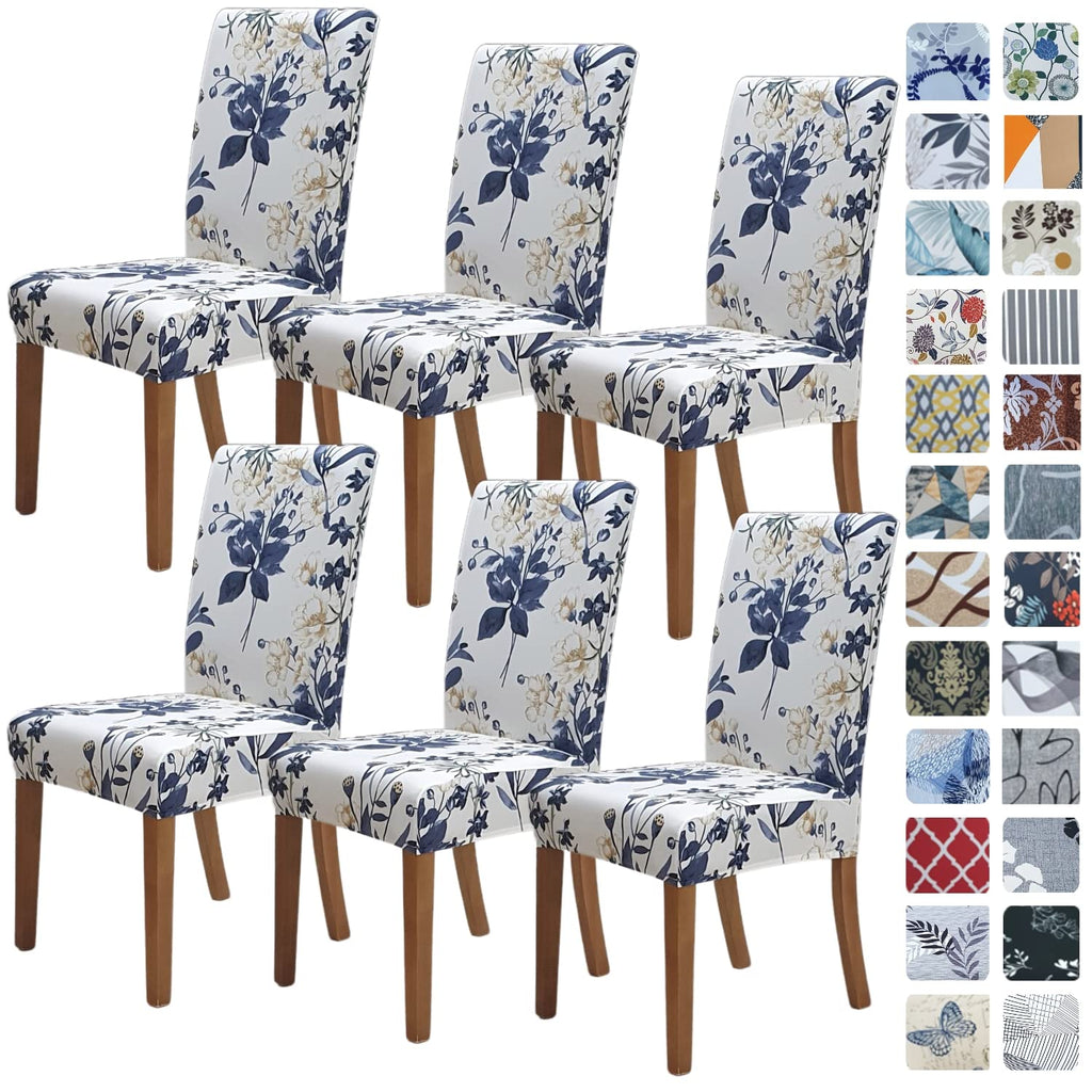 SPRINGRICO Chair Covers for Dining Room Set of 4, Stretch Dining Chair Cover, Washable Spandex Kitchen Parsons Chair Slipcovers, Removable Seat Protector for Home or Party (4 Pack, Lotus Gray)