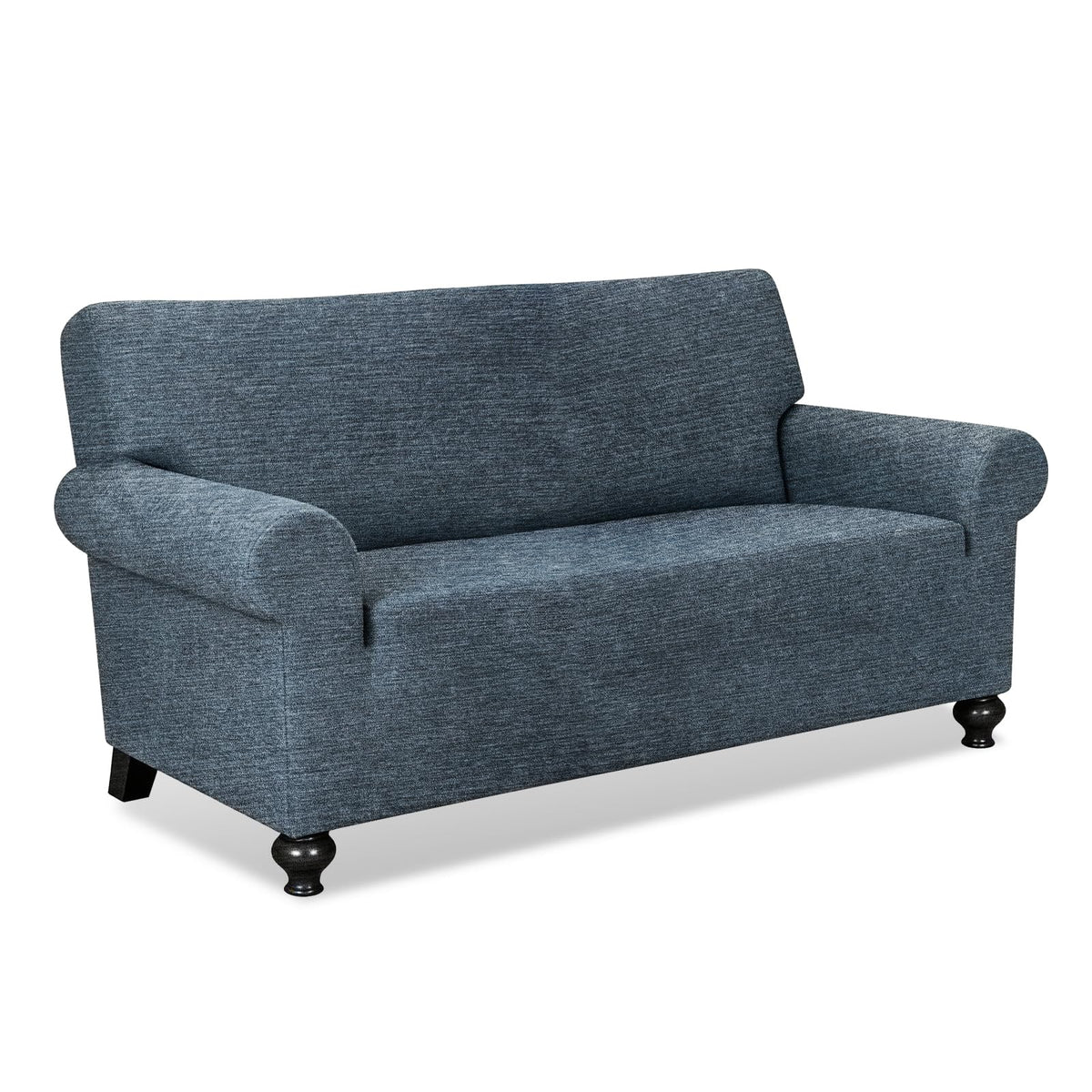 URBANLIFE 1-Piece Stretch Sofa Covers for 2 Cushion Couch, Dusk Blue Gray