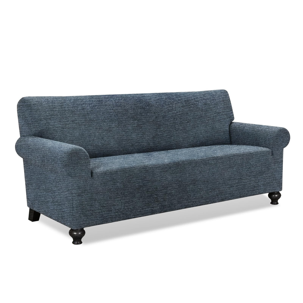 URBANLIFE 1-Piece Stretch Sofa Covers for 2 Cushion Couch, Dusk Blue Gray