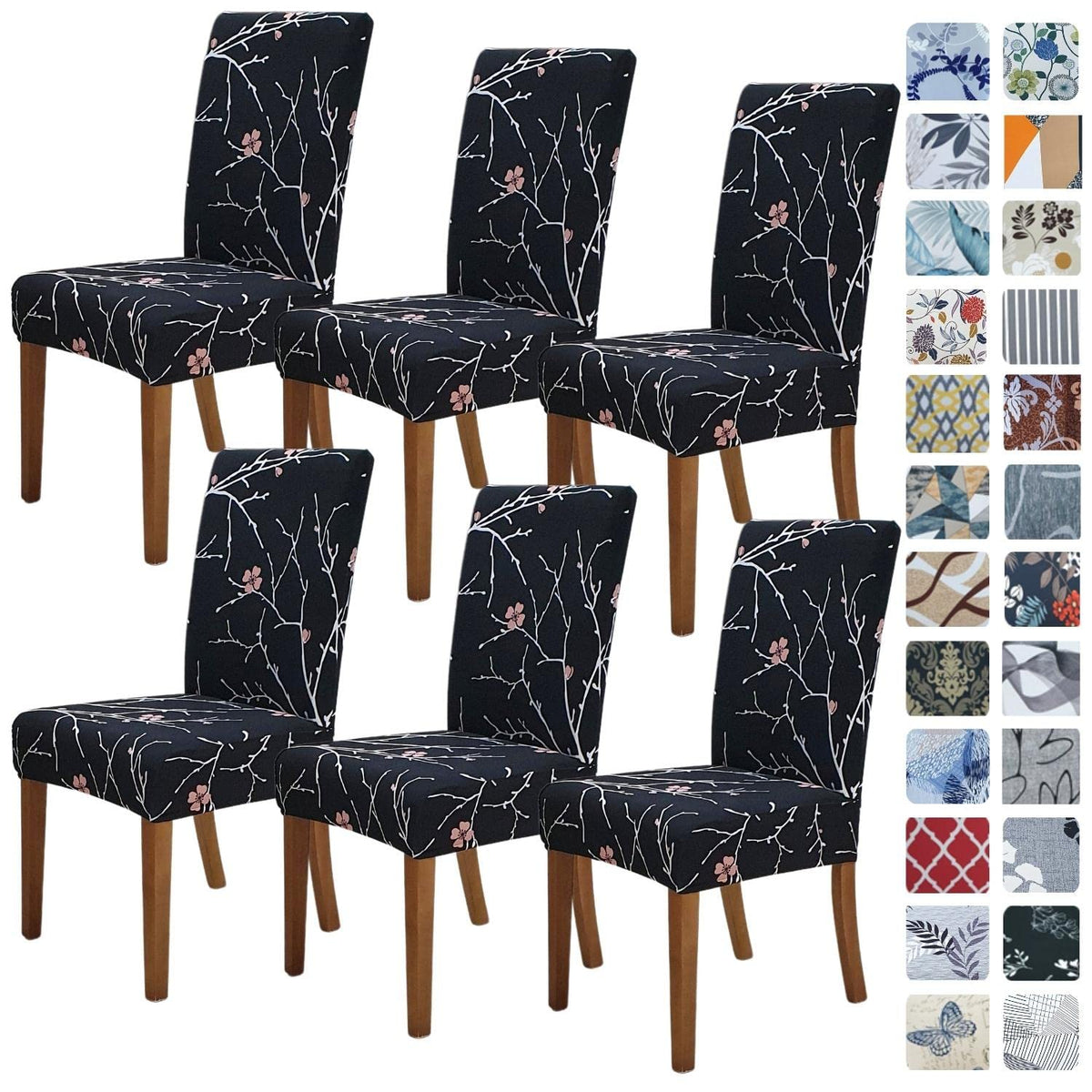 SPRINGRICO Chair Covers for Dining Room Set of 4, Stretch Dining Chair Cover, Washable Spandex Kitchen Parsons Chair Slipcovers, Removable Seat Protector for Home or Party (4 Pack, Lotus Gray)