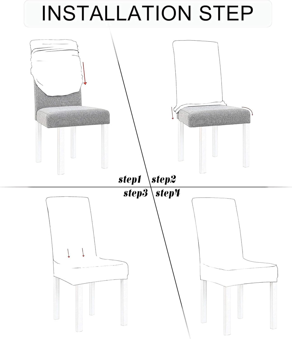Obstal Black Stretch Spandex Dining Room Chair Covers ?Set of 4 Universal Removable Washable Chair Seat Slipcovers Protector for Kitchen, Ceremony, Wedding, Banquet, Hotel and Party