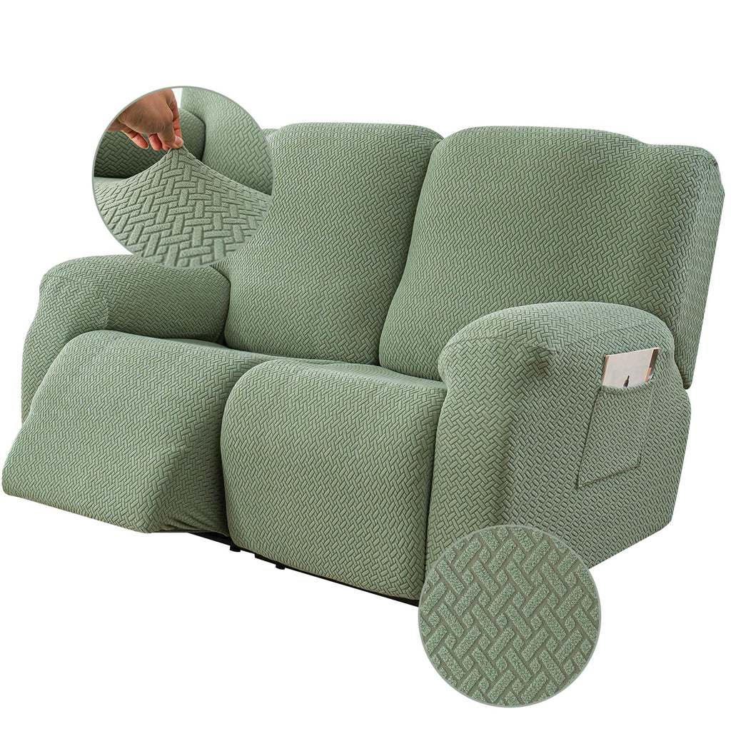 Genina Recliner Loveseat Covers with Console,2 Seater,Beige