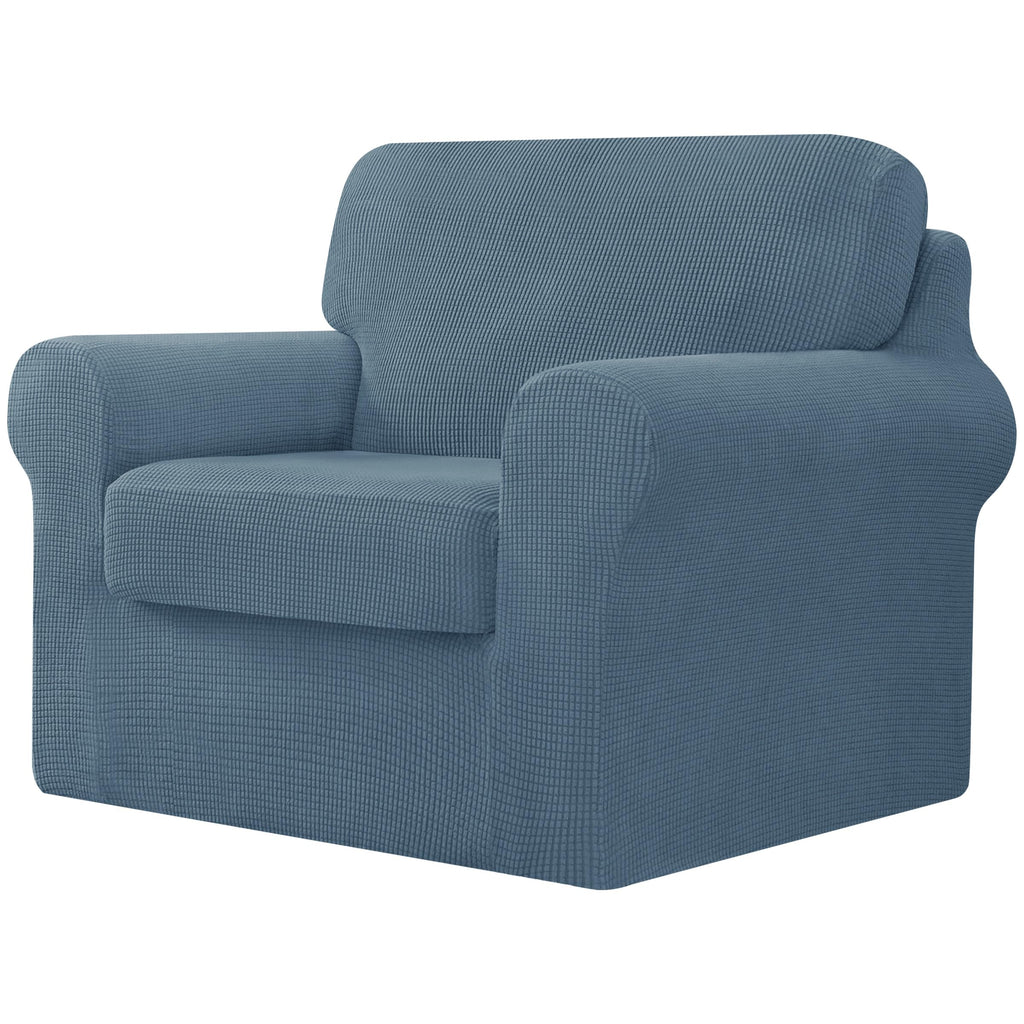 CHUN YI 5 Piece Stretch Couch Covers for Sofa, Loveseat, Grey
