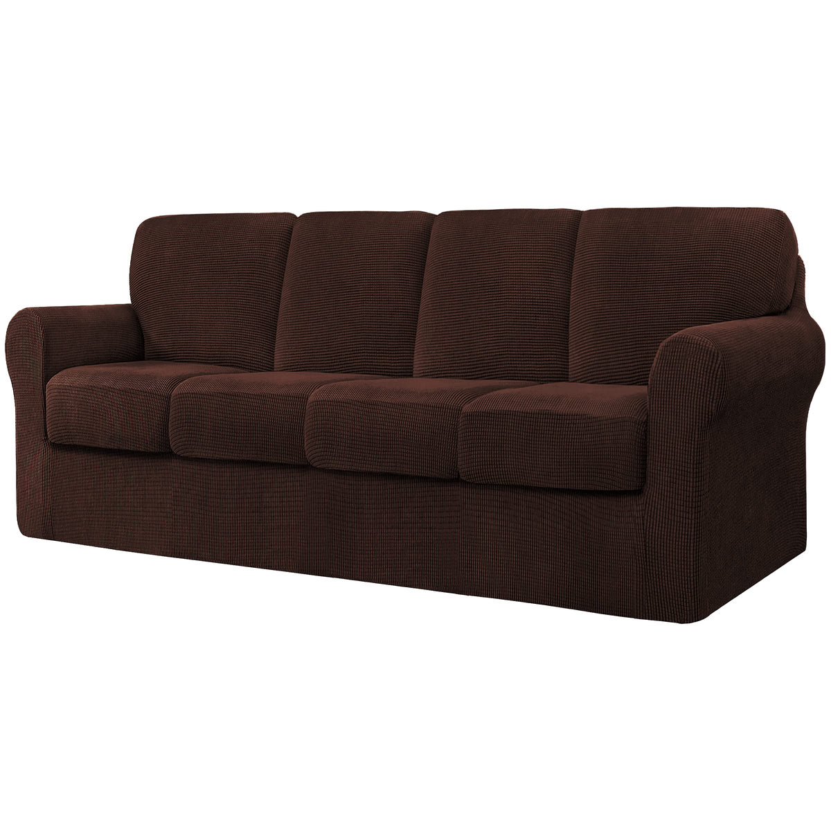 CHUN YI 5 Piece Stretch Couch Covers for Sofa, Loveseat, Grey