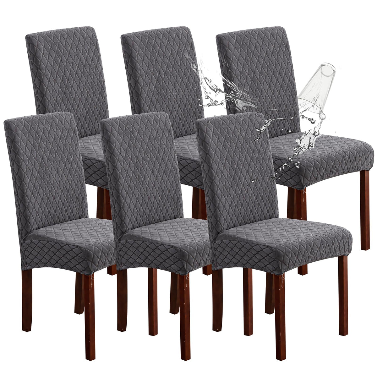Genina Waterproof Dining Chair Covers Set of 4 Parsons Chair Slipcovers