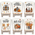 Moukeren 6 Pcs Halloween Chair Cover Set Gothic Halloween Decor Stretch Dining Chair Back Covers Witch Skeleton Pumpkin Black Cat Bat Seat Covers Farmhouse Dining Seat Protector for Home Kitchen Decor