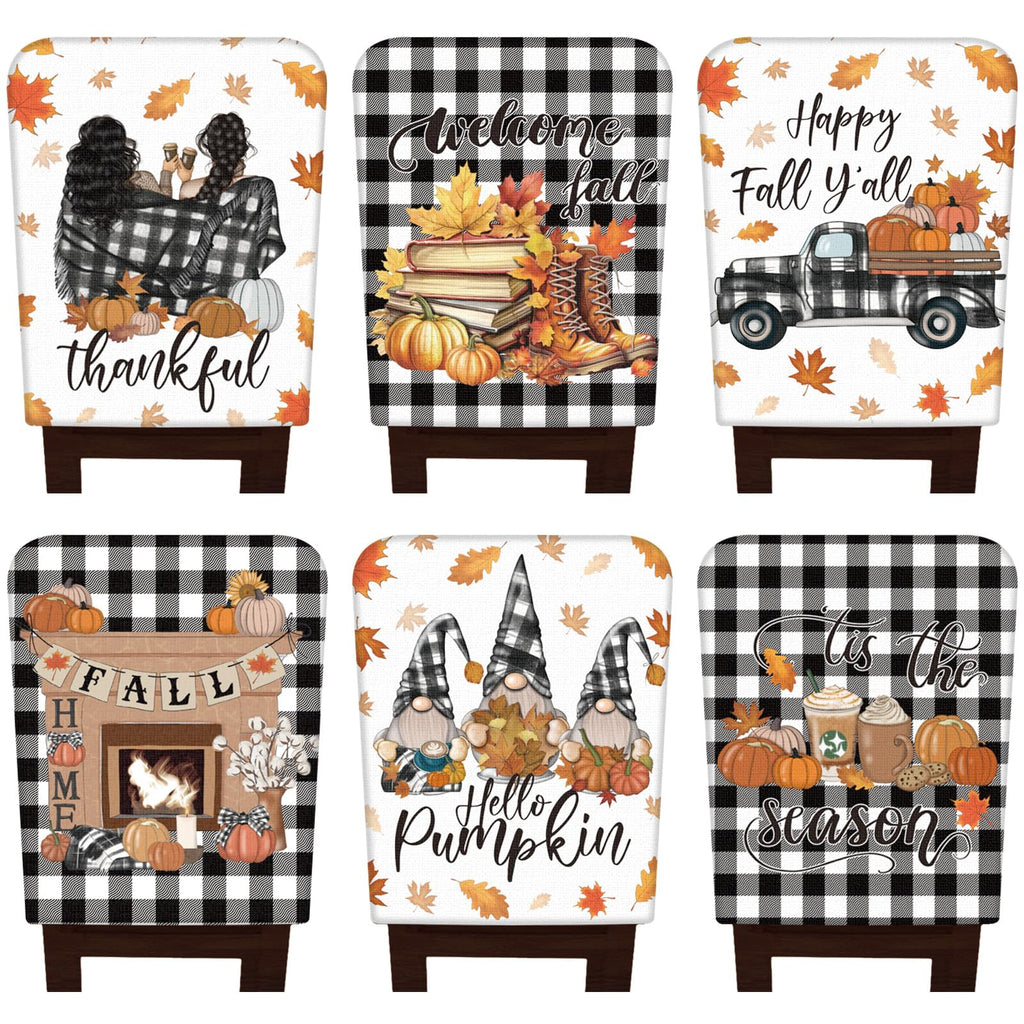 6 Pcs Fall Chair Covers, Maple Leaves Dining Chair Slipcovers