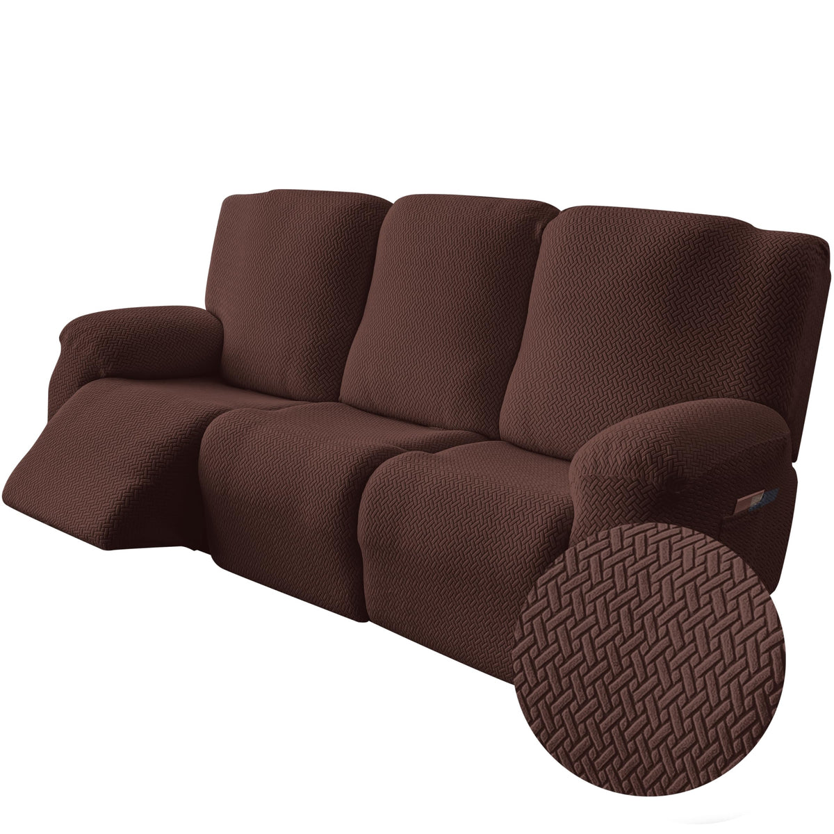 Genina Recliner Loveseat Covers with Console,2 Seater,Taupe