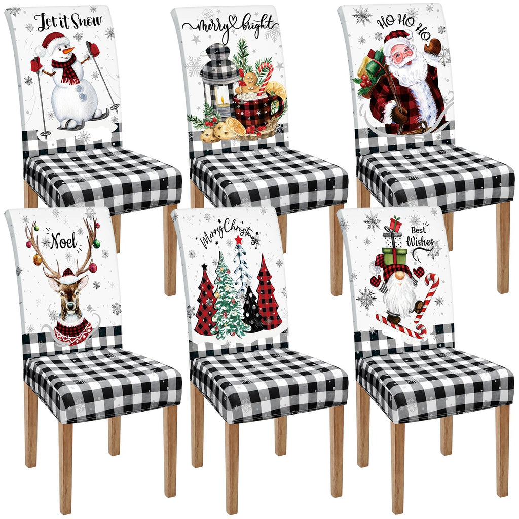 Moukeren 6 Pcs Halloween Chair Covers Scary Dining Chair Slipcovers