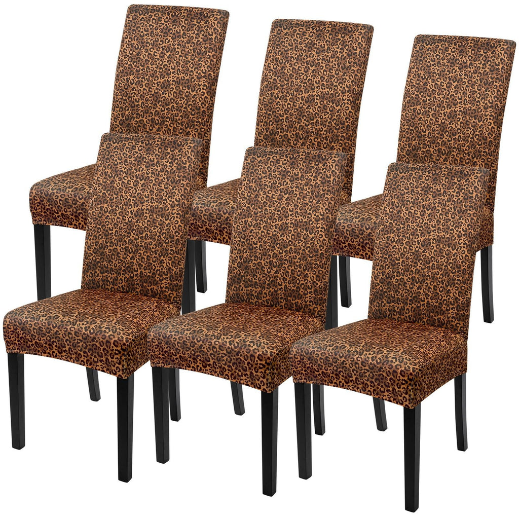 SearchI Chair Covers Slipcovers Set of 4, Spandex Super Fit Stretch Removable Washable Kitchen Parsons Protector for Dining Room,Hotel,Ceremony,Beige+Flowers