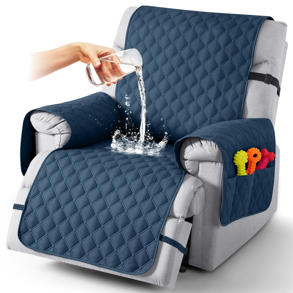 TAOCOCO 100% Waterproof Loveseat Recliner Covers Reversible, Charcoal Gray