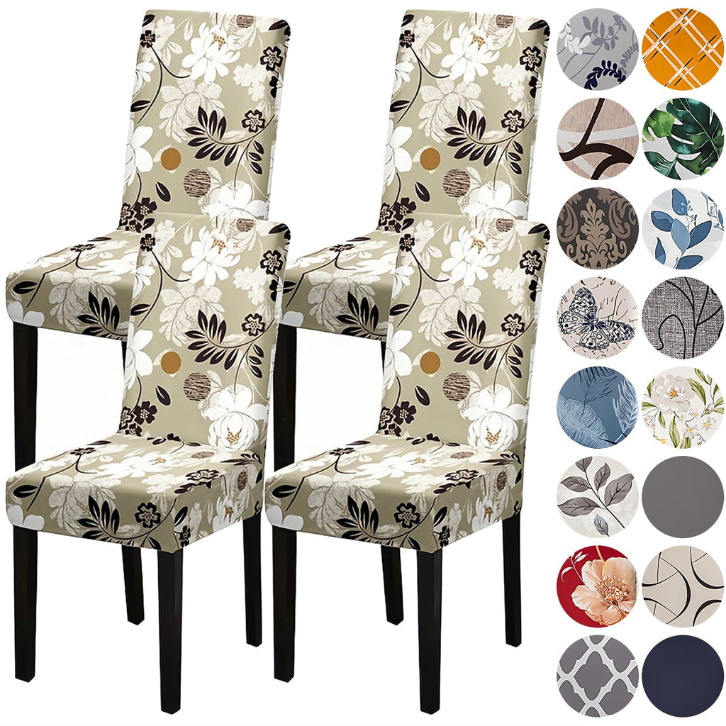 HZDHCLH Dining Chair Covers Set of 4 Stretch Chair Slipcovers Washable