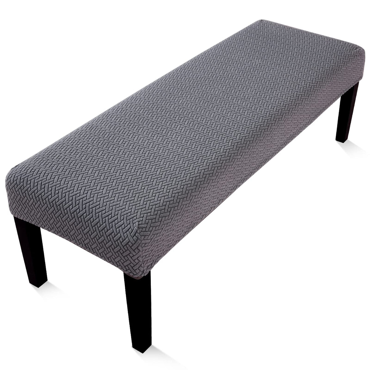 Fuloon Stretch Jacquard Dining Bench Cover - Anti-Dust Removable Bench Slipcover Washable Seat Cushion Protector for Bedroom, Kitchen, Hotel, Banquet (Beige)