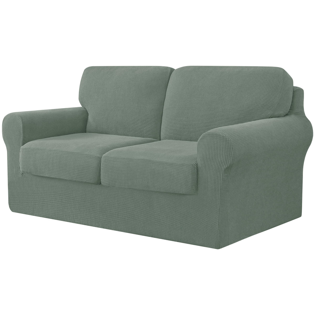CHUN YI 5 Piece Stretch Couch Covers for Sofa, Loveseat, Grey