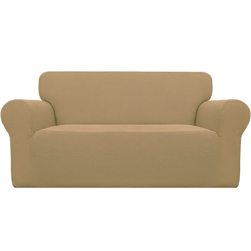 Easy-Going Stretch Loveseat Couch Covers Washable Cream