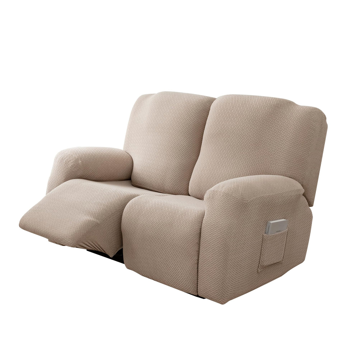 Genina Recliner Loveseat Covers with Console,2 Seater,Beige