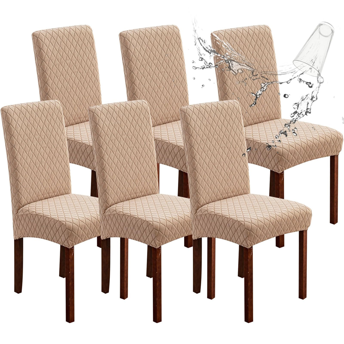 Genina Waterproof Dining Chair Covers Set of 4 Parsons Chair Slipcovers
