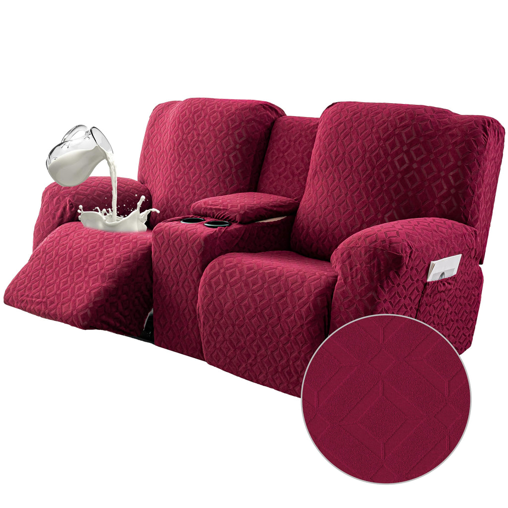 Genina Waterproof Recliner Loveseat Cover,2 Seat Couch Cover,Chocolate