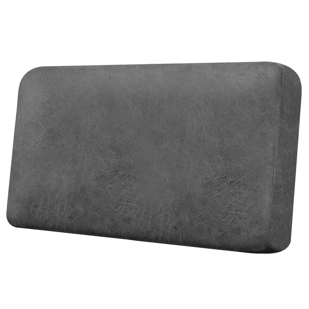 Loveseat Cushion Covers Leather-Look 2PC Stretch Love Seat Slipcover Sets for Living Room Individual Couch Seat Protector, Pet-Friendly, Non-Slip, Easy Fit - Coffee