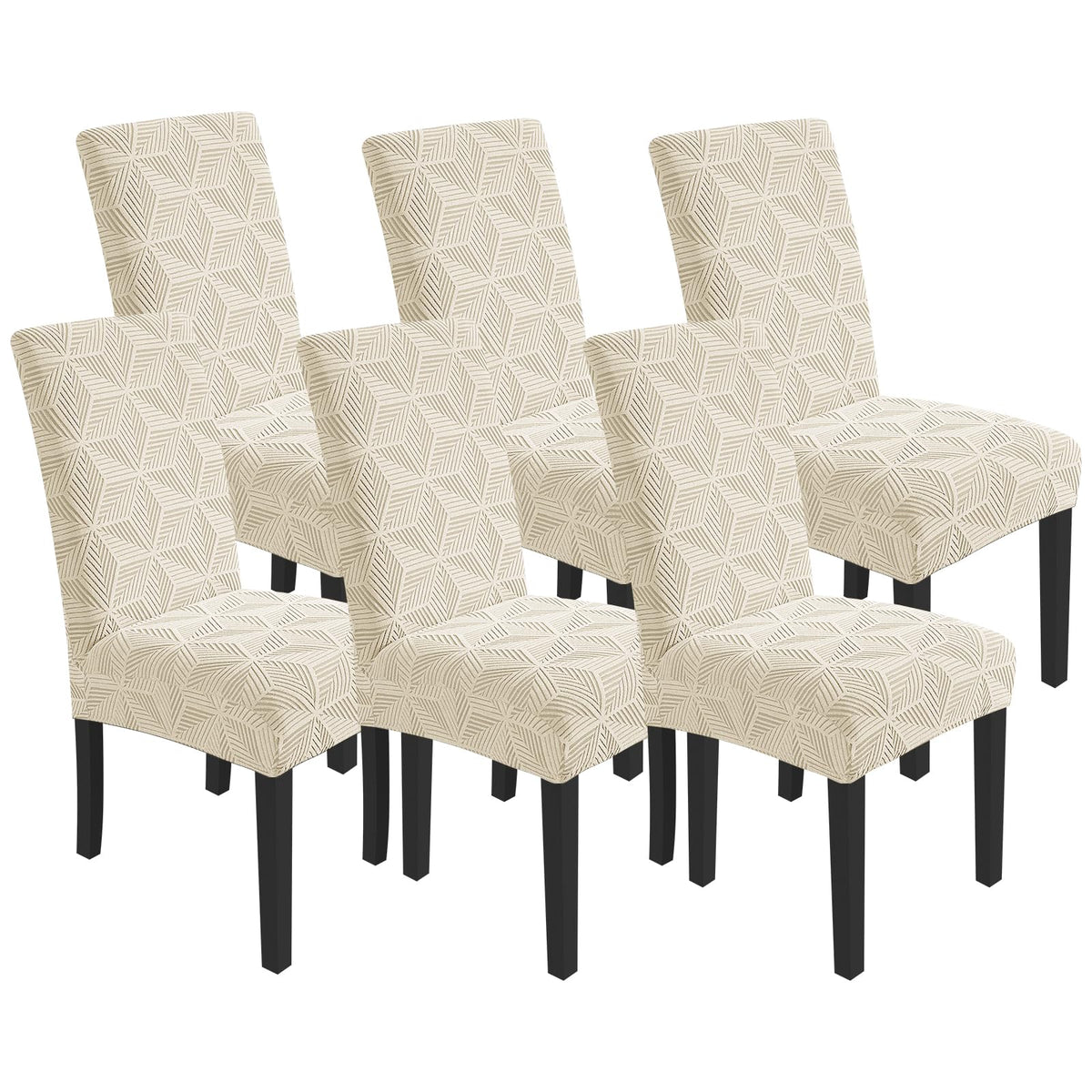 YEMYHOM 2 Packs Latest Checkered Dining Chair Slipcover Parsons Chair Furniture Protector Stretch Chair Covers for Dining Room, Restaurant, Kitchen, Party (Light Gray)