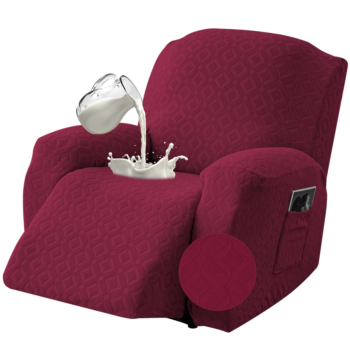 Genina Waterproof Recliner Loveseat Cover,2 Seat Couch Cover,Chocolate