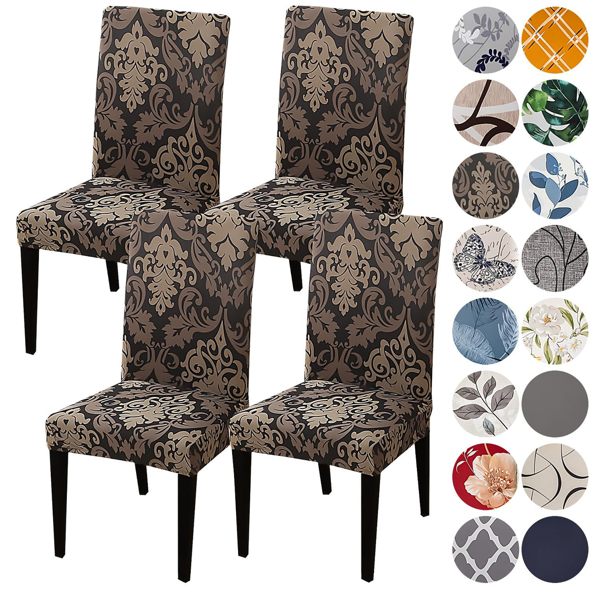 HZDHCLH Dining Chair Covers Set of 4 Stretch Chair Slipcovers Washable